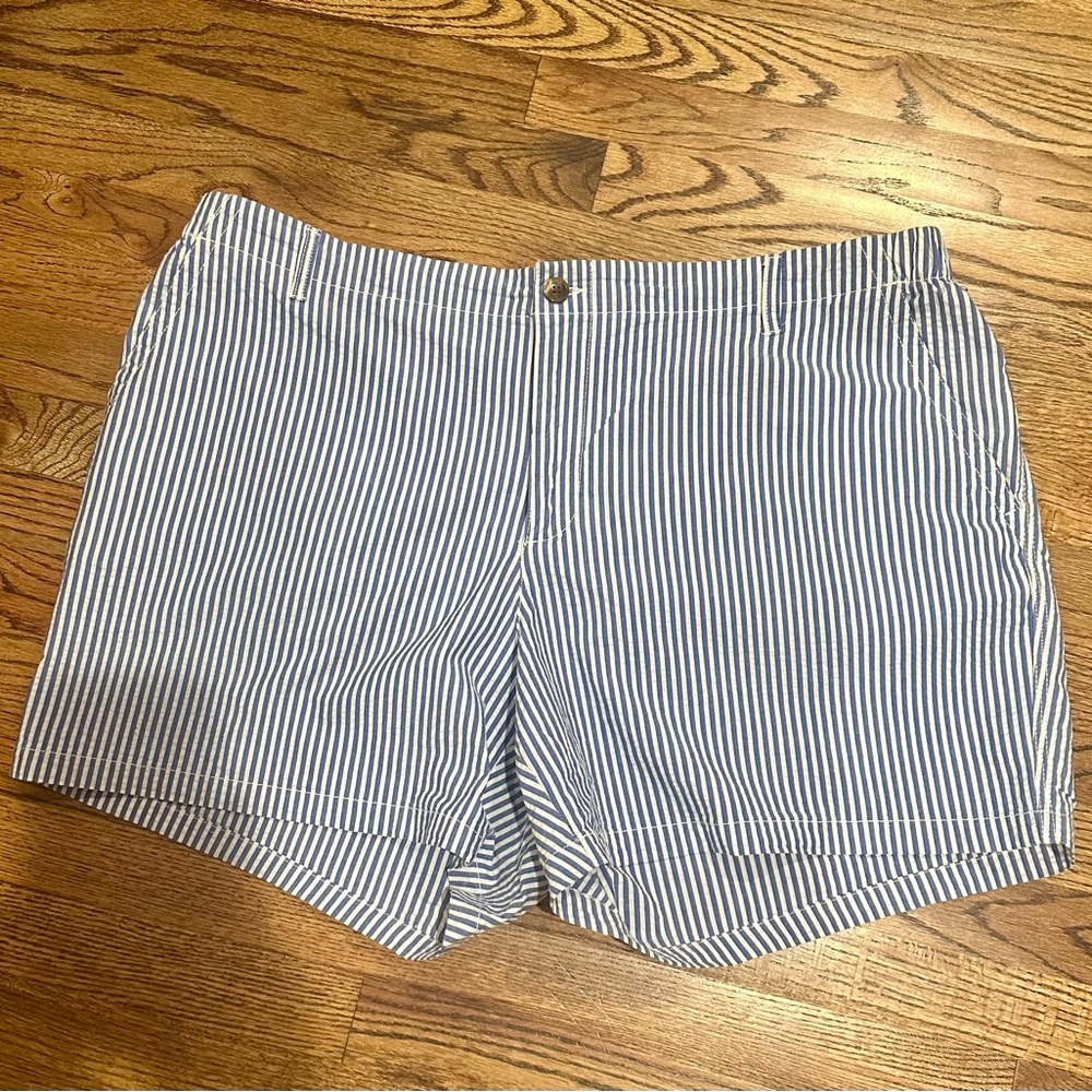Blue Striped Women's Shorts